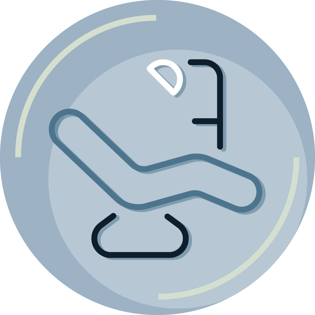 Dental chair icon representing comprehensive dental care at tuckahoe creek dental in richmond, va.